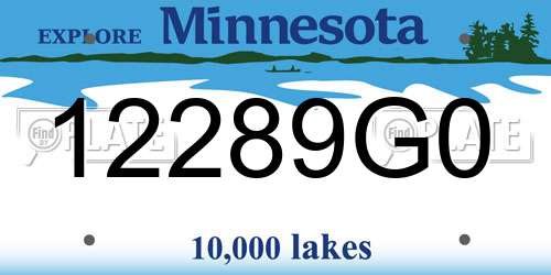 12289G0 Minnesota License Plate