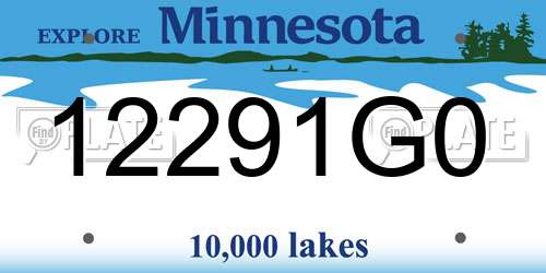 12291G0 Minnesota License Plate