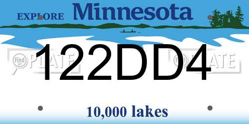 122DD4 Minnesota License Plate