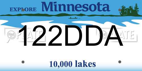 122DDA Minnesota License Plate