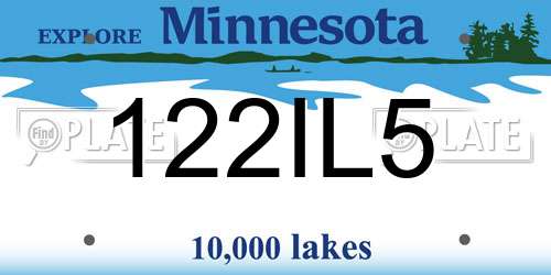 122IL5 Minnesota License Plate
