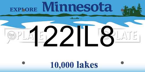 122IL8 Minnesota License Plate