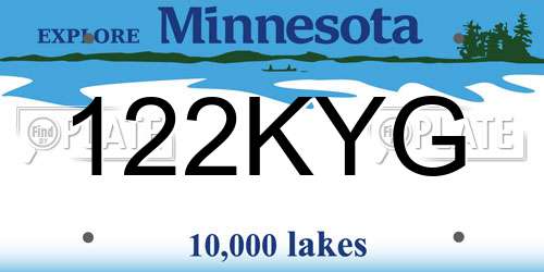 122KYG Minnesota License Plate