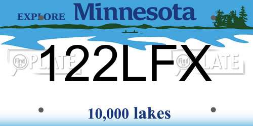 122LFX Minnesota License Plate