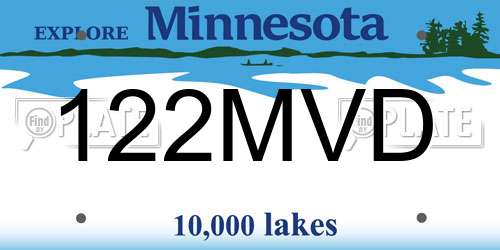 122MVD Minnesota License Plate