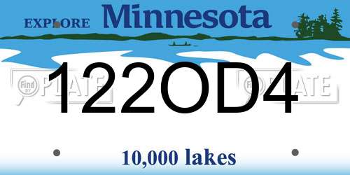 122OD4 Minnesota License Plate