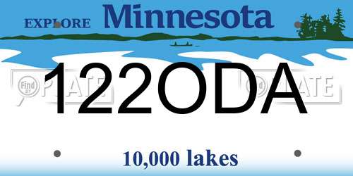 122ODA Minnesota License Plate
