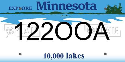 122OOA Minnesota License Plate
