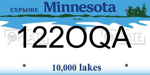 122OQA Minnesota License Plate