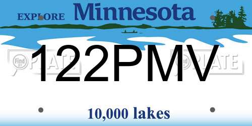 122PMV Minnesota License Plate