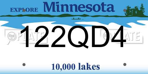 122QD4 Minnesota License Plate