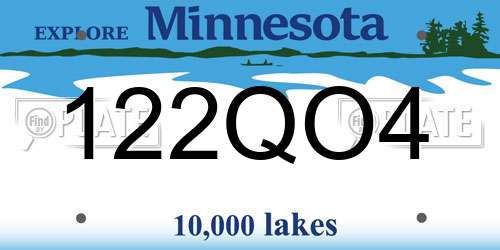122QO4 Minnesota License Plate