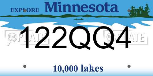 122QQ4 Minnesota License Plate