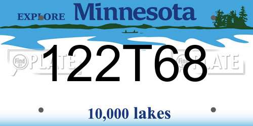 122T68 Minnesota License Plate