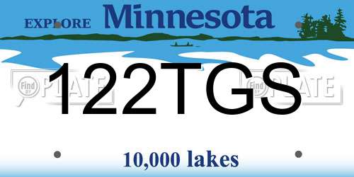 122TGS Minnesota License Plate