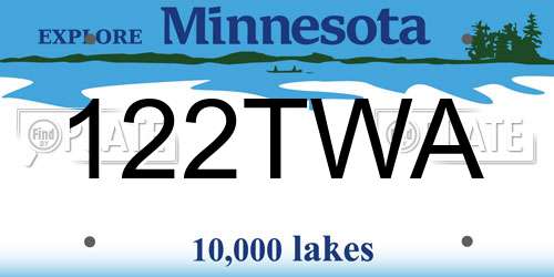 122TWA Minnesota License Plate