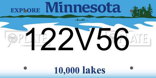 122V56 Minnesota License Plate