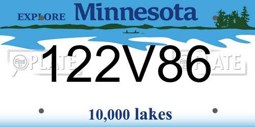 122V86 Minnesota License Plate
