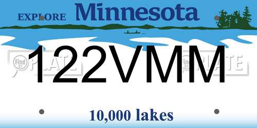 122VMM Minnesota License Plate
