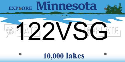 122VSG Minnesota License Plate