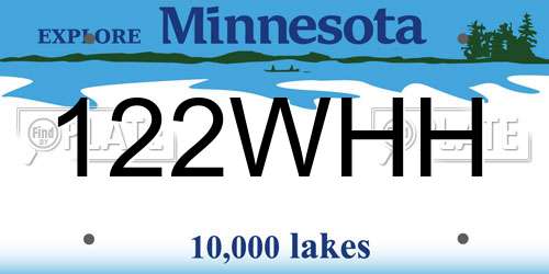 122WHH Minnesota License Plate