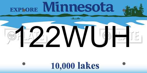 122WUH Minnesota License Plate