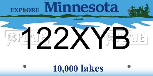 122XYB Minnesota License Plate