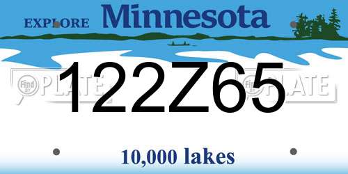 122Z65 Minnesota License Plate
