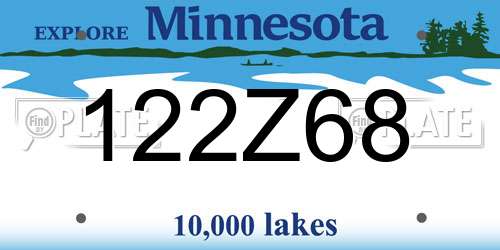 122Z68 Minnesota License Plate