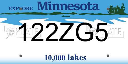 122ZG5 Minnesota License Plate