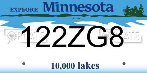122ZG8 Minnesota License Plate