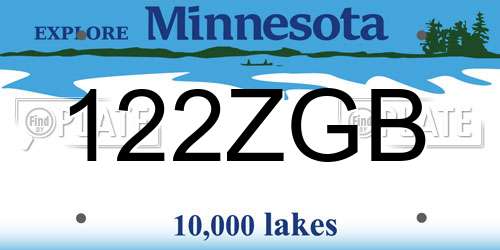 122ZGB Minnesota License Plate