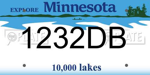 1232DB Minnesota License Plate
