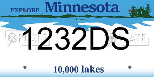 1232DS Minnesota License Plate