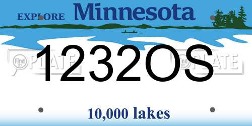 1232OS Minnesota License Plate