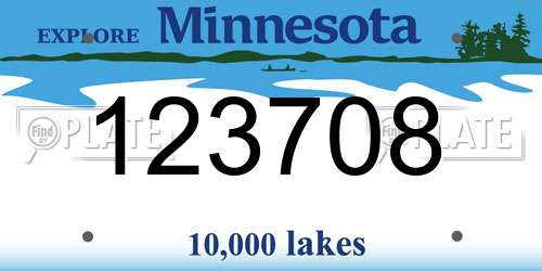 123708 Minnesota License Plate