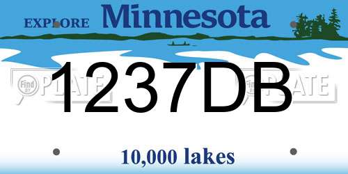 1237DB Minnesota License Plate