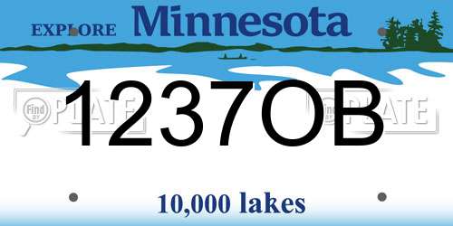 1237OB Minnesota License Plate