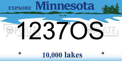 1237OS Minnesota License Plate