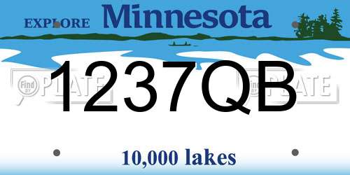 1237QB Minnesota License Plate