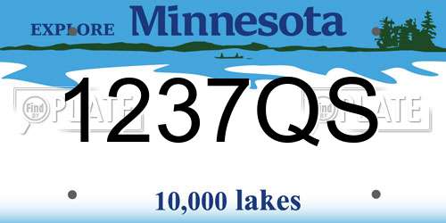 1237QS Minnesota License Plate