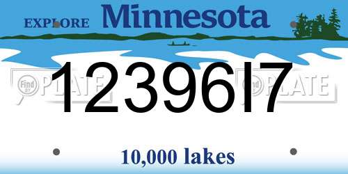 12396I7 Minnesota License Plate