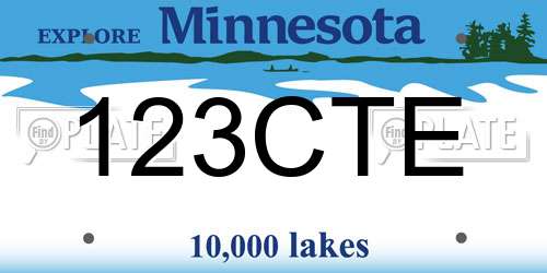 123CTE Minnesota License Plate