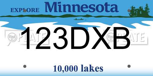 123DXB Minnesota License Plate