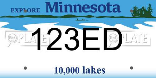 123ED Minnesota License Plate
