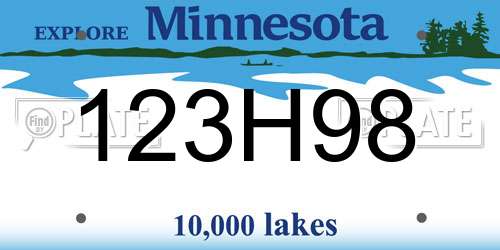 123H98 Minnesota License Plate