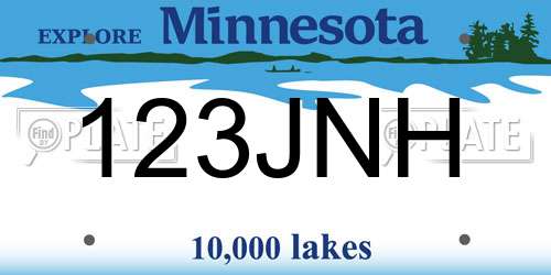 123JNH Minnesota License Plate