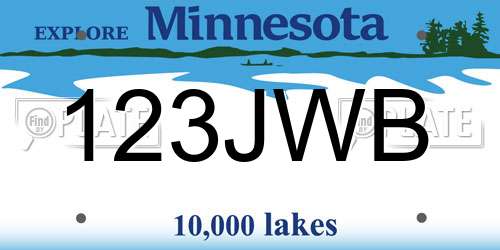123JWB Minnesota License Plate