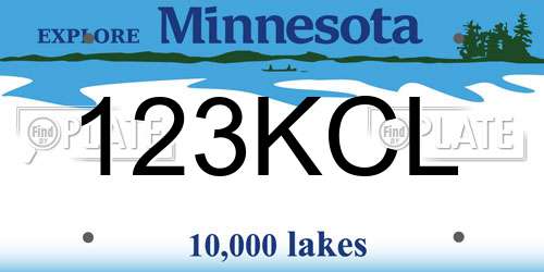 123KCL Minnesota License Plate