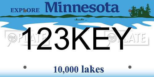 123KEY Minnesota License Plate